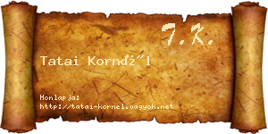 Tatai Kornél névjegykártya