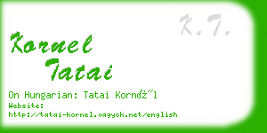 kornel tatai business card